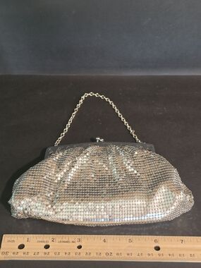 Vintage Whiting & Davis Gold Mesh Evening Clutch with Chain Handle
